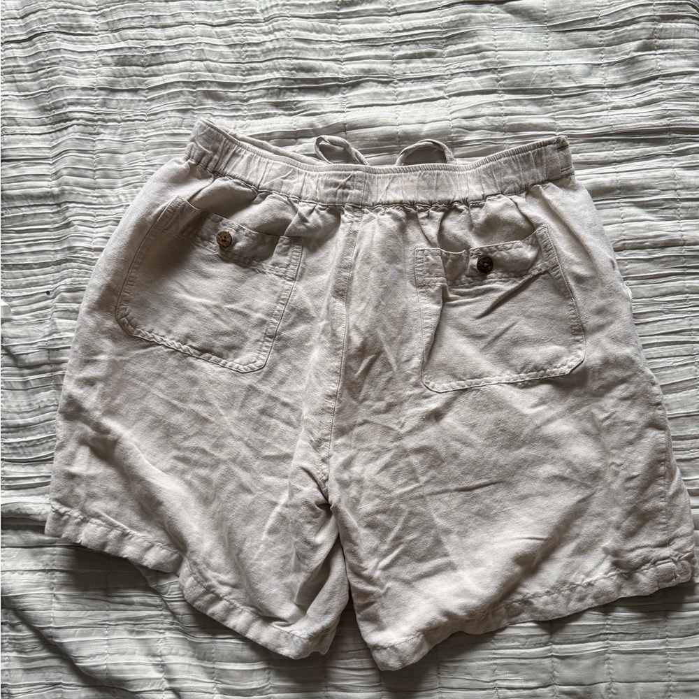 Men's Tan Cubavera Linen Casual Shorts - Picture 5 of 7